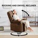 HONEYOU Fauteuil inclinable matelassé à bascule - Marron image 7