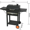 Schwerlast-Bollerwagen-Grill, tragbarer Outdoor-Grill mit 2 Seitenablagen, Rädern und Aufbewahrungsregal, Aufbewahrungsablagen und Rädern, Outdoor Smoker BBQ-Grill für Garten, Terrasse, Hinterhof, Camping & Picknick, Schwarz image 1