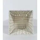 KEVAHOME Lot de 2 paniers à déchets en polypropylène (PP) façon rotin - Blanc - 10 x 10 x 11" H image 7