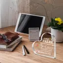 Alphynix 1 pc plaque en cristal cœur, "MON FRÈRE" cadeau français avec motif couronne et étoiles, Souvenir frère émouvant avec message "Je t'aime pour toujours", Cadeau d'encouragement pour frère image 1