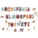 Stickers Muraux Lettres de Dessin Animé Multicolores, Décoratifs, Pelables et Amovibles, Idéals pour Salon, Chambre de Bébé et Chambre d’Enfant, Marron image 0