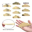 10pcs PVC mirror wall stickers, irregular wall decoration, cloud stickers，gold image 2