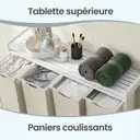 JOYFURNOS Panier à Linge à 4 Compartiments, Sacs Intérieurs Amovibles et Coulissants, Trieur de Vêtements avec Étagère, Structure Métallique, 4 x 40 L, 116 x 33 x 72 cm, Blanc Crème et Blanc Mat image 5