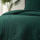 Meeallhome  Comforter Set Seersucker Textured Bedding set 135*200cm/50*75cm*1  dark green image 5