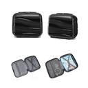 Kono Luggage Sets of 2 Pieces Lightweight Polypropylene Hard Shell Suitcase with TSA Lock Spinner Wheels Travel Carry On Hand Cabin Luggage with Beauty Case (Set of 2, Black) image 1