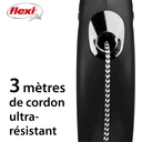 Flexi laisse rétractable classique à cordon noir XS - 3 M image 2