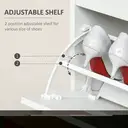 HOMCOM Shoe Cabinet, Slim Shoe Storage Cabinet with Drawer, 2 Flip-up Doors and Adjustable Shelf, Narrow Shoe Cupboard for 16 Pairs of Shoes for Entryway, Hallway, White image 4