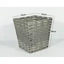 KEVAHOME SET OF 2 PP FAUX RATTAN WASTE BASKET-GREY 10x10x11"H image 1