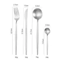 FangYuan Set de 4 couverts en acier inoxydable compatibles lave-vaisselle - Argent  image 3