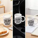 Alphynix 1pc 11oz White Mug with "I DON'T KNOW I JUST WORK HERE" Office Humor Quote in Bold Typography, Relatable Work Comedy Christmas or Thanksgiving Gift image 5