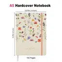 Jubiluu A5 Hardcover Notebook with Lined Pages - 96 Sheets (100g offset paper), Bookmark & Elastic Band -Classic Cream Ruled Journal for Writing, School, Office, and Gifts-Pastel Floral Field image 2