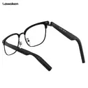 LAWAKEN AI Chat City Serif AI Smart Audio Glasses, 128 Languages Real-Time Translation, AI Note for Meeting Summary, AI agent of ChatGPT Gemini Claude, Waterproof, Lightweight, Long battery, Prescription Lenses, 5.3 Bluetooth, Hands-Free Wearable, Open-Ear Music & Calls, for ios android, Secure Fit, for Work & Commuting image 1