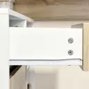 HOMCOM L-Shaped Desk, Corner Computer Desk with Storage Drawer, Adjustable Shelf, Cabinet for Home Office and Study, 120 x 92 x 75cm, Oak and White image 7