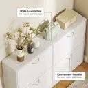 HOMCOM Wooden Modern Design 4 Drawer Shoes Cabinet Pull Down Shelf Storage Organiser Entrance Hallway Furniture - White image 5