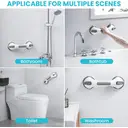 TAILI Shower Grab Bar, 2 Pack 12 Inch Suction Grab Bars for Bathtubs and Showers for Elderly, Shower Handle for Seniors Bathroom Safety Grip, No Drilling Removable,Grey image 6