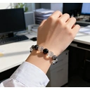 VoxorAI L8 Bracelet en cristal artisanal, aide à l'apaisement et au sommeil - Noir lune image 7