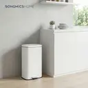 SONGMICSHOME  30L KitchenRubbish Bin with Soft-Close Lid and Inner Bucket, White image 4