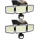UME Solar Outdoor Lights 302 LED 3000LM, IP65 Waterproof Motion Sensor Outdoor Lights, 3 Heads Solar Security Flood Lights 270 Wide Lighting Angle with 3 Modes for Garden Patio Yard - 2 Pack image 7