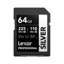 Lexar 64GB Silver SDXC UHS-I Memory Card, Up To 205MB/s Read, 90MB/s Write, Class 10 U3 V30, For Professional Photographers, Videographers, Enthusiasts image 0