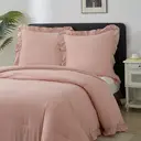 Meeallhome  Comforter Set  Vintage Ruffle Bed Set 135*200cm/50*75cm*1   Pink image 5