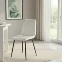 Dining Chairs Argenta Quilted Faux Leather Light Grey 2pcs image 0