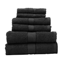 Thread & Loom Towel Set 2 x Bath Towels, 2 x Hand Towels, 2 x Face Cloths Poppy Seed Black image 0