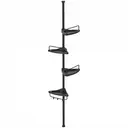 Ochama x SONGMICS 4-Tier Adjustable Shower Caddy, Corner Bathroom Shelf Organiser, for Shower Storage, Black image 1