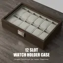 JU7CER Retro watch box, inner gray Watch Storage Box, Unisex Watch Display & Storage Case, Ideal Gift for Watch Enthusiasts 12-position image 5