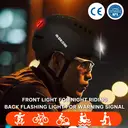 DKONI HS-158 Casque de vélo adulte rechargeable USB avec éclairage avant et arrière Convient aux hommes et aux femmes Noir S 48-55 cm image 3