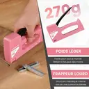 HAUSHOF Pistolet agrafeuse type 53 en plastique ABS avec extracteur d'agrafes et 800 agrafes de 8 mm pour bois, tissu, meubles et tapisserie - Rose image 4