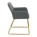 Interiors by Premier Dining Chair with Arms Stockholm Grey/Gold Effect image 2