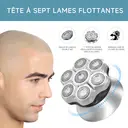 komingdon Rasoir électrique pour homme, tête de rasoir, étanche et rechargeable, Rasage sec et humide - Idéal pour le Rasage du crâne et des têtes chauves - Argent image 2