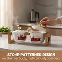 Chinese Style Ceramic Canister Set, White Porcelain Storage Jars with Bamboo Tray for Kitchen Countertop
​​2-Pack Seasoning Jar Set with Spoons, "Meal" and "Slim" Calligraphy, White Ceramic with Wooden Holder​​ image 2