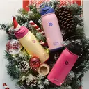 BOTTLE BOTTLE 16oz Insulated Water Bottle Stainless Steel Sport Water Bottle with Straw Dual-use Lid Design for Gym with Pill Box Pink image 6