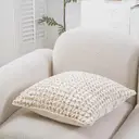 MEROPE, Housse de coussin en polyester seersucker, 50x50 cm, kaki, lot de 1 image 4