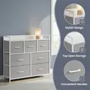 Ochama x SONGMICS Chest of Drawers, Dresser, Bedroom Furniture, Metal Frame, 7 Drawers, Modern, Dove Grey and Cloud White image 5