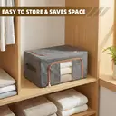 2 Pack 22L Small Foldable Closet Organizers and Storage Bins with Lids, Fabric Cube Boxes for Shelves image 3