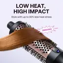Wavytalk Brosse thermique, Brosse ronde chauffante ionique pour brushing, pour des cheveux plus lisses et plus brillants, facile à utiliser et moins de dommages, corps de 38 mm, 5 réglages de température, double tension, prise européenne, or rose image 7