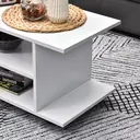HOMCOM Modern TV Cabinet Stand Storage Shelves Table Mobile Bedroom Furniture Bookshelf Bookcase White image 8