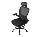 Ochama x SONGMICS Chaise de Bureau en Maille, Chaise Ergonomique Pivotante avec Soutien Lombaire, Appui-Tête, Accoudoirs Relevables, Noir image 1