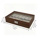 JU7CER Retro watch box, inner gray Watch Storage Box, Unisex Watch Display & Storage Case, Ideal Gift for Watch Enthusiasts 12-position image 1