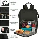 Women’s Travel Lunch Backpack， 15.6Inch Insulated Laptop Backpack with USB Port， Waterproof Cooler Bag for Men College Business， Black image 3