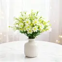 Wei's Moment Lot de 6 plantes/fleurs artificielles en plastique résistant aux UV - Blanc image 1