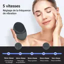 SUNLUXY JMY-103 Brosse nettoyante pour le visage, 5 modes de vibration, nettoyage en douceur avec tête de brosse en silicone, conception portable avec anneau de suspension - Noir image 7