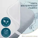 LeBonsoir Waterproof Mattress Protector， Breathable Mattress Topper， Non Slip with 4 Corner Elastics， Stain Protection， Washable， Water Proof，Crinkle-Free Mattress Topper， Breathable 80% Cotton， 20% Polyester and TPU Film Incontinence Underlay，White， 140 x 200cm image 2