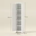 HOMCOM Armoire de Rangement sur Pieds buffet cuisine meuble de rangement pour Salle de bain Gain de Place Style Classique avec 2 étagères réglables- Hauteur 170 cm en Bois Blanc image 2