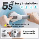 TAILI Grab Bars for Bathtubs and Showers 2 Pack Suction Grab Bar, Heavy Duty Shower Handle Removable Bath Handrails for Seniors and Elderly, Bathroom Safety Grip No Drilling Waterproof,Grey image 6