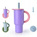 JORDAN&JUDY Subor Double-Walled Steel Straw Cup (Car-Mounted Large-Capacity Water Bottle, Insulated Cup, High-Quality Ice Cup), Purple (920ml) image 0