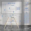 5Rcom TV Floor Stand for 32-65 Inch LED LCD OLED Screen Max VESA 400x400mm Max Load 40kgs White image 6