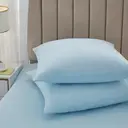 Meeallhome  Washed Brushed Duvet Cover Set 135*200cm/50*75cm*1  Lake blue image 4